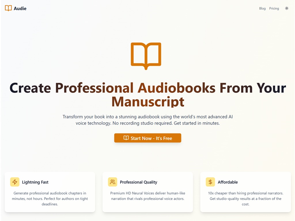 Audie.ai audiobook generation platform